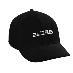 Elite5 Face Cap (Black, White logo)