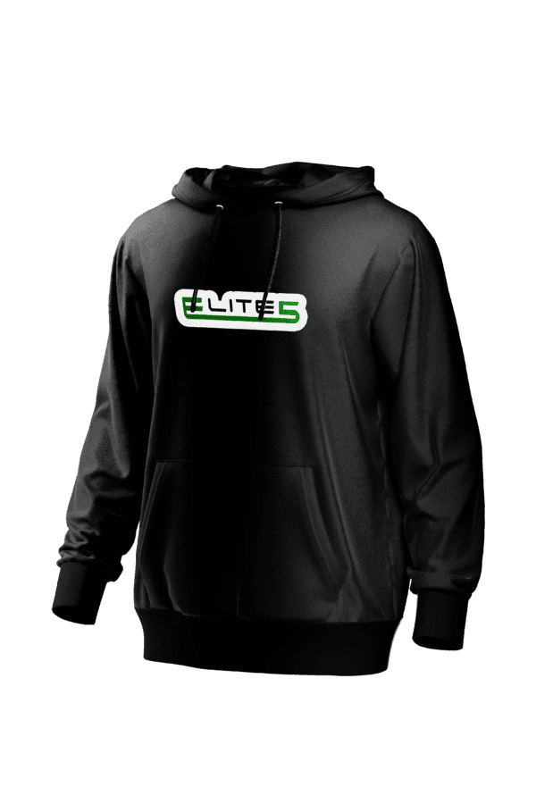 Elite5 Hoodie (Black, Coloured logo)