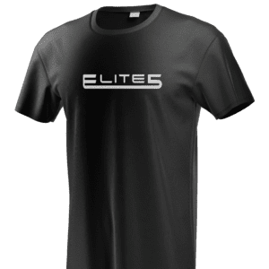 Elite5 T-shirt (Black, White logo)