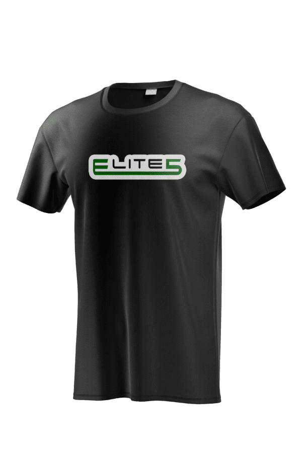 Elite5 T-shirt (Black, Coloured logo)